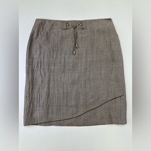 Gerry Weber Taupe Textured Skirt Asymmetrical Hem Womens size 14 European Style